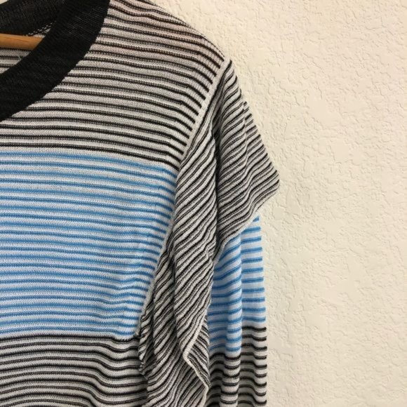 Wildfox Aura Striped Ruffle Knit Oversized Distressed Sweater - Picture 3 of 9